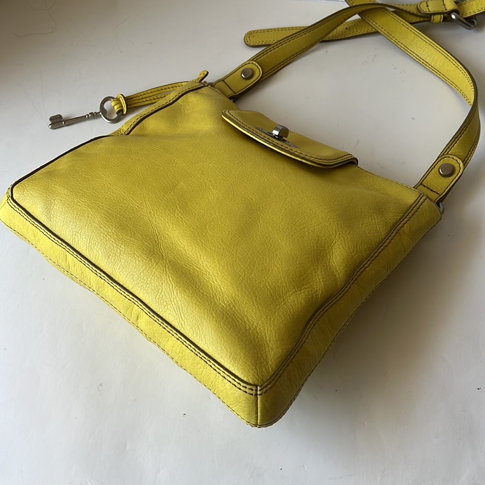Fossil Marlow Crossbody Bag Leather Citrus Shoulder Bag New - Picture 7 of 16